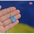Кулон Україночка. Тризуб Герб України. Колір срібло